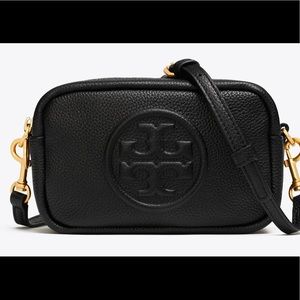 Tory Burch Perry Bombé Mini Bag Black Leather NEW never used gift bag crossbody
